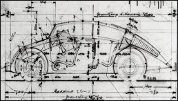 In his student days he already thought about the "future people's car". Sketches he made in 1924-25 prove that he was the intellectual father of the "people's car" or "Volkswagen". This would be of particular significance almost twenty years later.