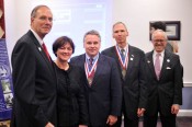 Left to Right: AHF President Frank Koszorus; Hungarian Ambassador Reka Szemerkeny; Rep. Smith; Rep. Dan Lipinski; AHF Chairman Akos Nagy