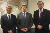 AHF briefs top professional staff advisor to Chairman of the House Subcommittee on Europe and Eurasia on the eve of congressional delegation (CODEL) trip to Hungary and Slovakia. From left to right: Paul Kamenar, Brian Wanko, Frank Koszorus, Jr.