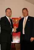 Bryan Dawson presents AHF pin to the Honorable Kevin Stricklin, MSHA Administrator