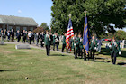 Following the church ceremony, participants followed bagpiper Scott Hamilton and the Perryopolis VFW Post 7023 Honor Guard to the adjacent Olive Branch Cemetery for presentation of the colors and a 21-gun salute commanded by George Timko.