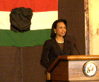 US Secretary of State, Condoleezza Rice, sponsors reception in  honor of teh 50th Aniiversary of the 1956 Hungarian Revolution [© Bryan Dawson-Szilagyi, AHF News Service]