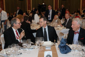 Left-to-right: AHF Chairman Frank Koszorus; Hungarian Minister of Finance Mihaly Varga; and Chairman of the Friends of Hungary Foundation Szilveszter E. Vizi